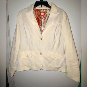 NWOT, womens cream colored suede blazer.